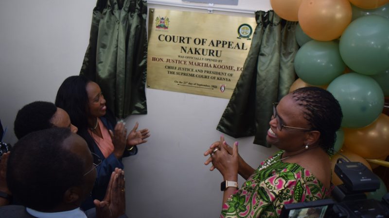 Judiciary establishes a permanent Court of Appeal station in Nakuru